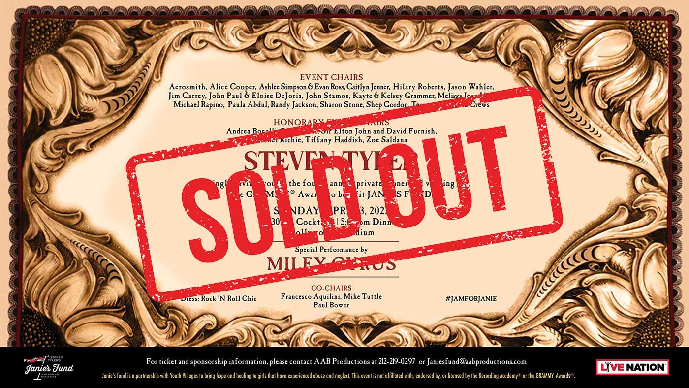 Steven Tyler Grammy Awards viewing party banner sold out